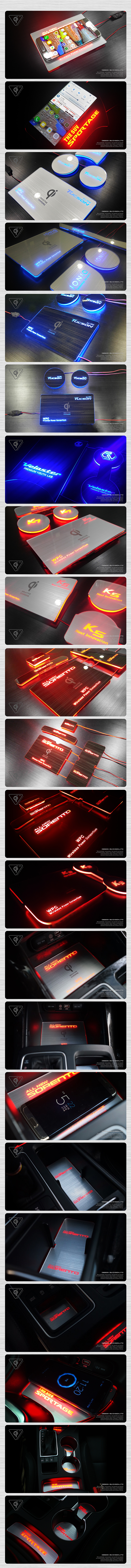 [ 닥쏘오토] AL헤어라인 무선충전 LED 컵홀더 플레이트 _ QM6