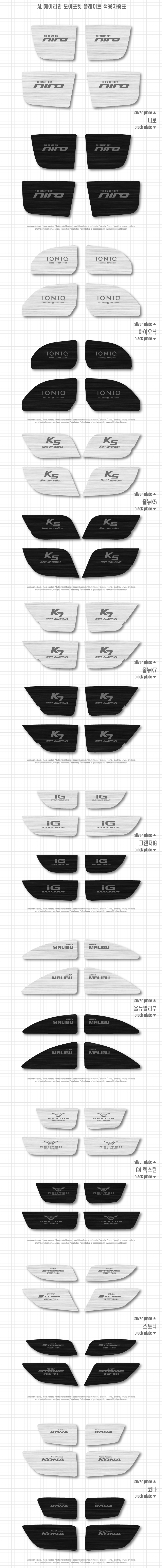 [DXSOAUTO] AL 헤어라인 도어포켓 플레이트_코나