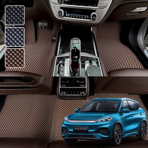 닥쏘오토,BYD 아토3 전용 3D 엠보싱 차세대 고무매트 1열2열 세트