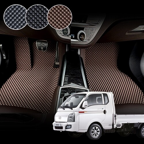 닥쏘오토,포터2 (EV공용) 전용 3D 엠보싱 차세대 고무매트 운전석+조수석 세트