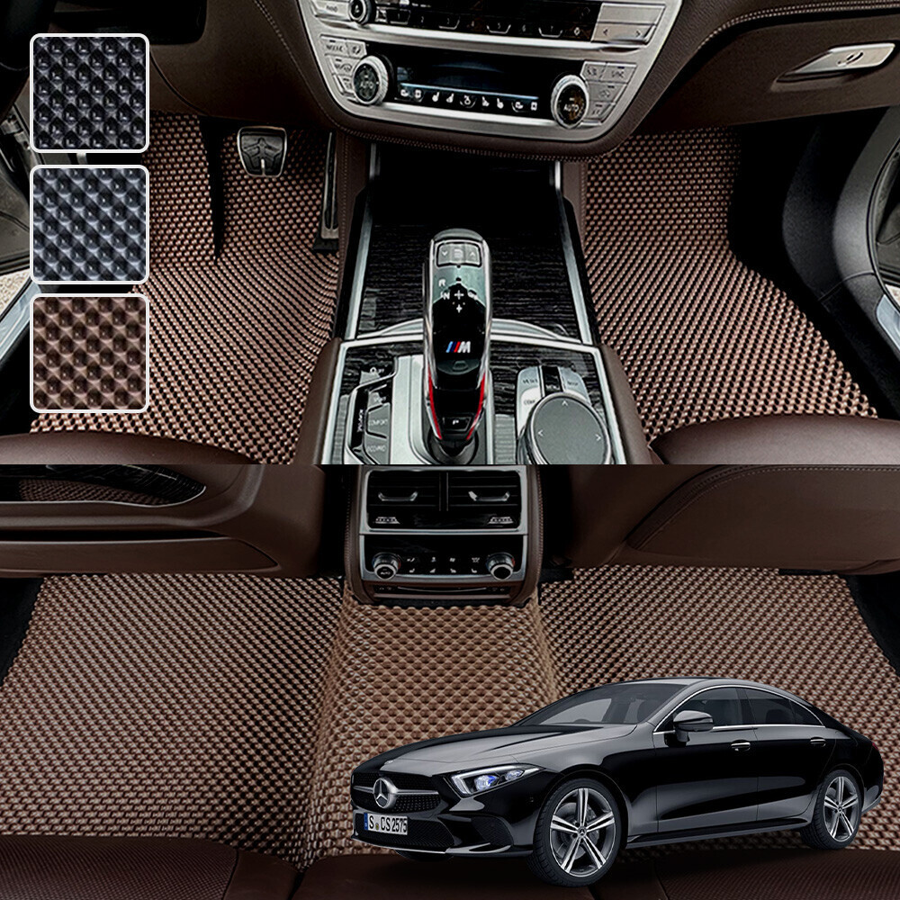 벤츠 CLS C257 전용 3D 엠보싱 차세대 고무매트 1열2열 세트 (2018년이후)